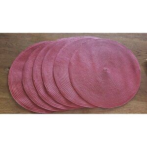 New Round Braided Placemats Set of 6 Table Mats for Dining Tables Woven Washable
